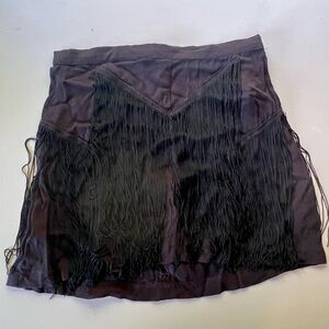 Elegant Black Fringe Skirt